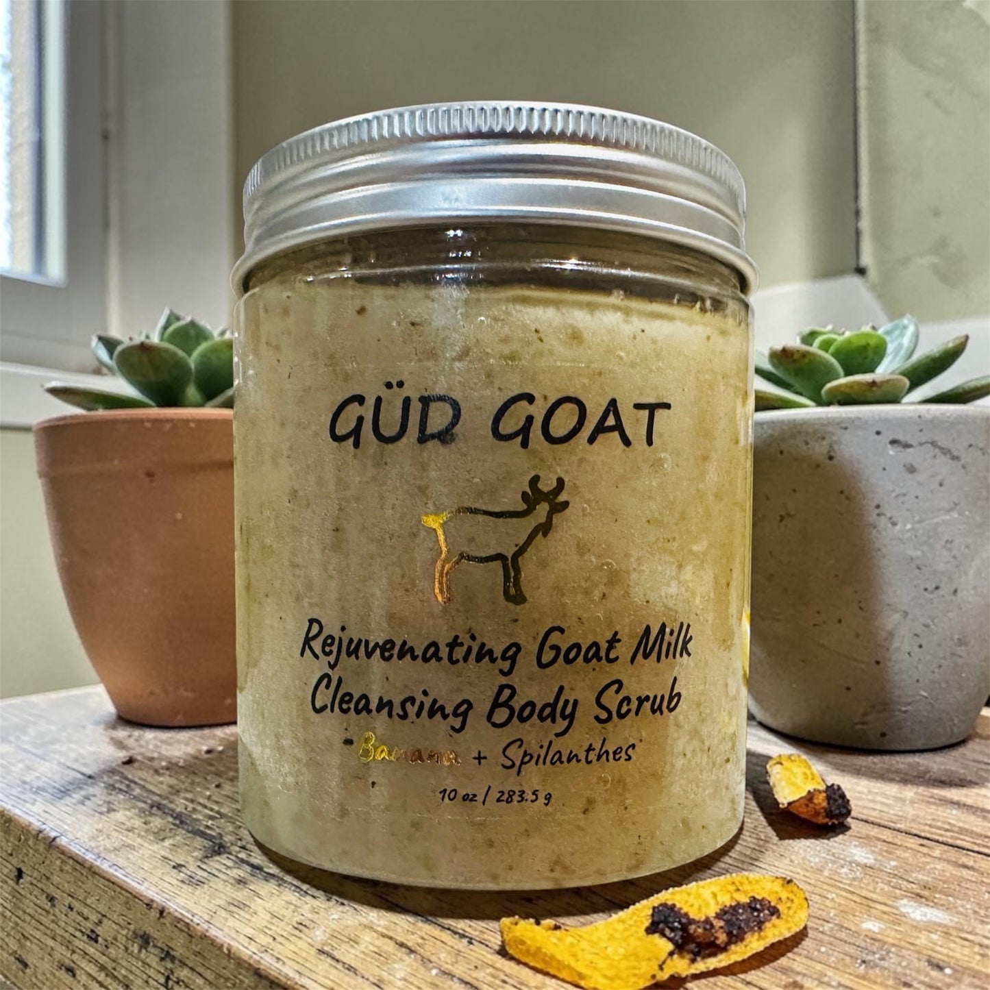 Banana Goat Milk Body Scrub | Spilanthes Skin Rejuvenating Sugar & Sea Salt Scrub