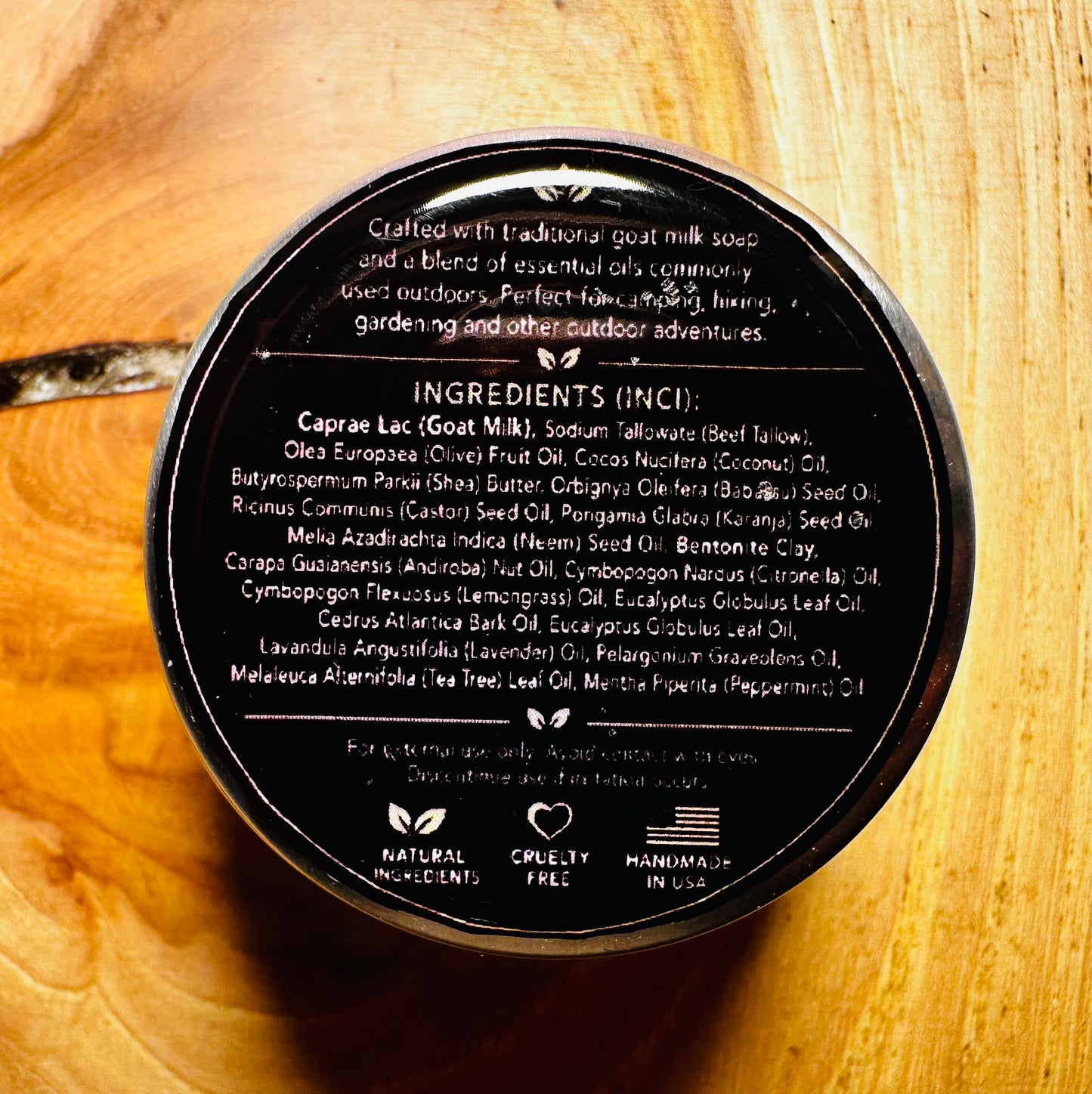Outdoor Bug Defense Goat Milk Soap | Metal Tin